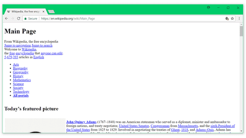 Screenshot of a Wikipedia page without styles